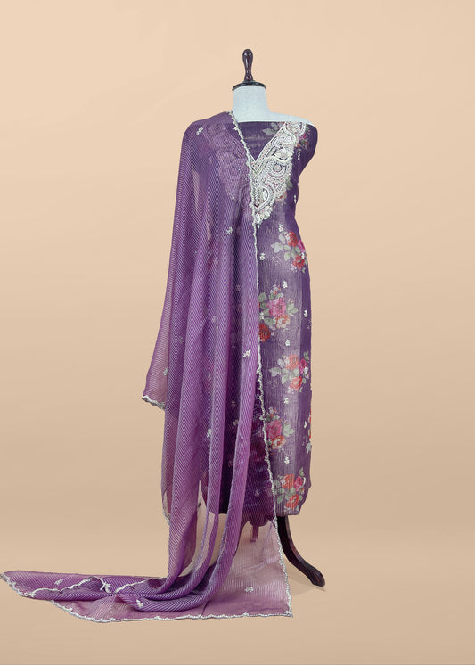 Tissue unstitched suit set at the best price

