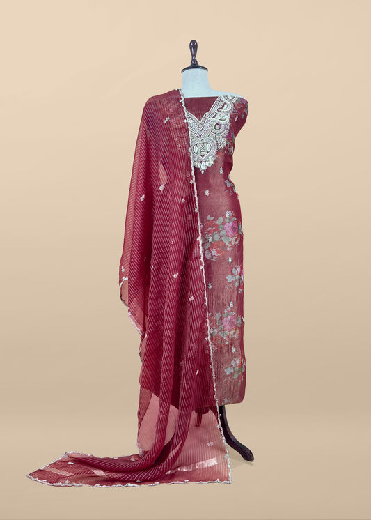 Tissue unstitched suit set at the best price

