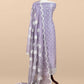Luxe English Blue Handloom Silk Suit With Kora Silk Dupatta Adorned With Gold Pitta Work And Resham Embroidery