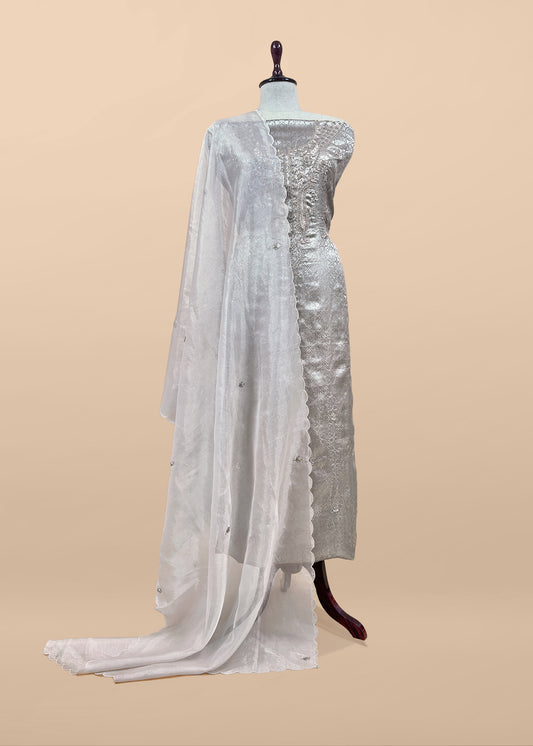 Bridesmaid Edit Brocade Varanasi Tissue Silk Suit Fabric With Handwork
