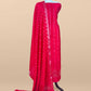 Red Pure Chiniya Silk Suit With Zari Weaving