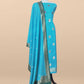 Blue Green Handloom Banarasi Silk Kurta With Kadwa Meenakari Weaving