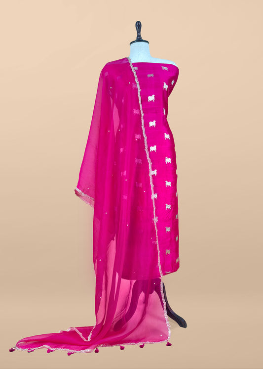 Chiniya Silk unstitched suit set at the best price

