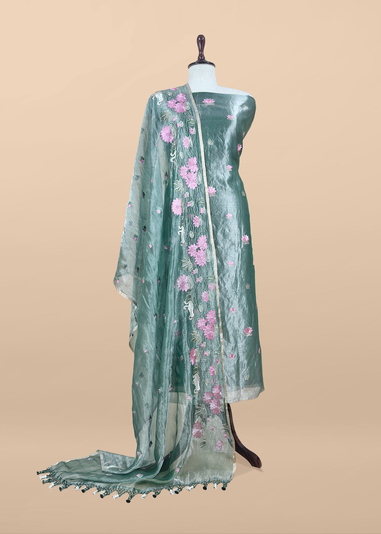 Buy wedding wear suit in tissue silk fabric

