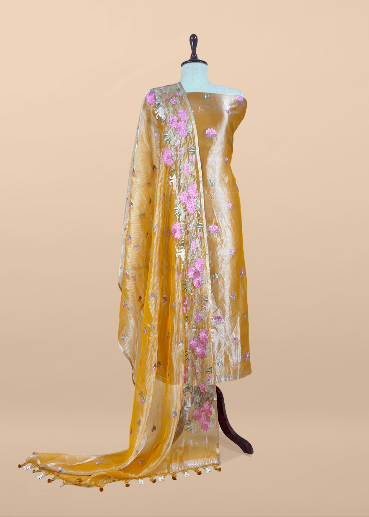 Buy wedding wear suit in tissue silk fabric

