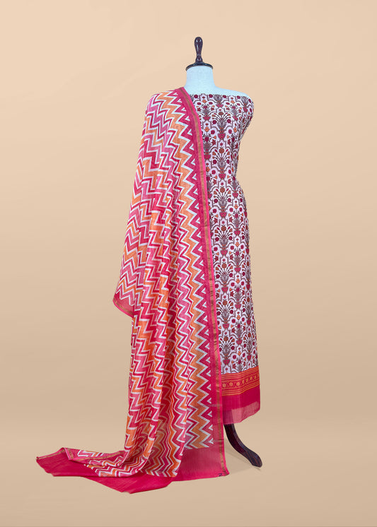 Summer wear maheshwari suit with dupatta

