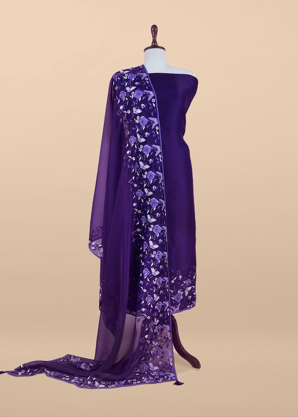 Premium quality kora silk unstitched suit with dupatta


