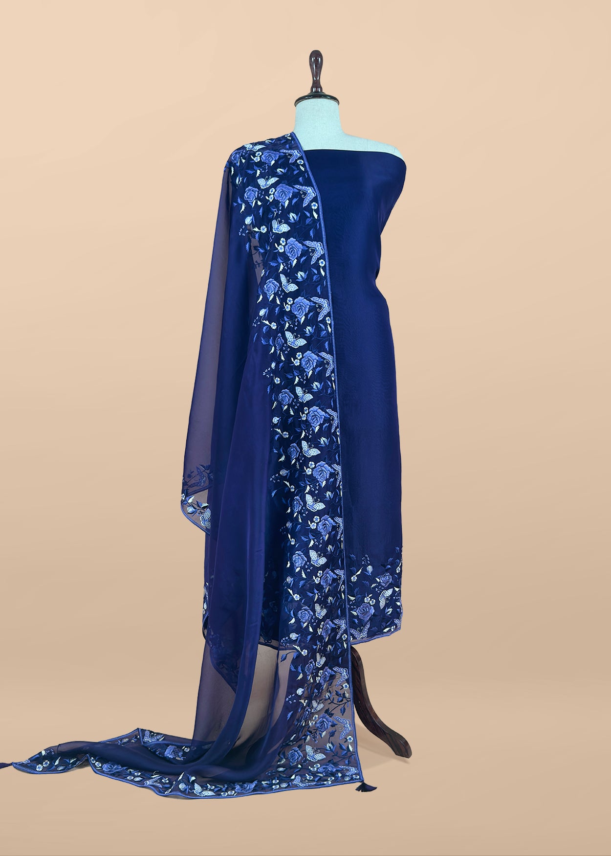 Premium quality kora silk unstitched suit with dupatta

