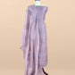 Pure organza unstitched suit set with handprinted dupatta

