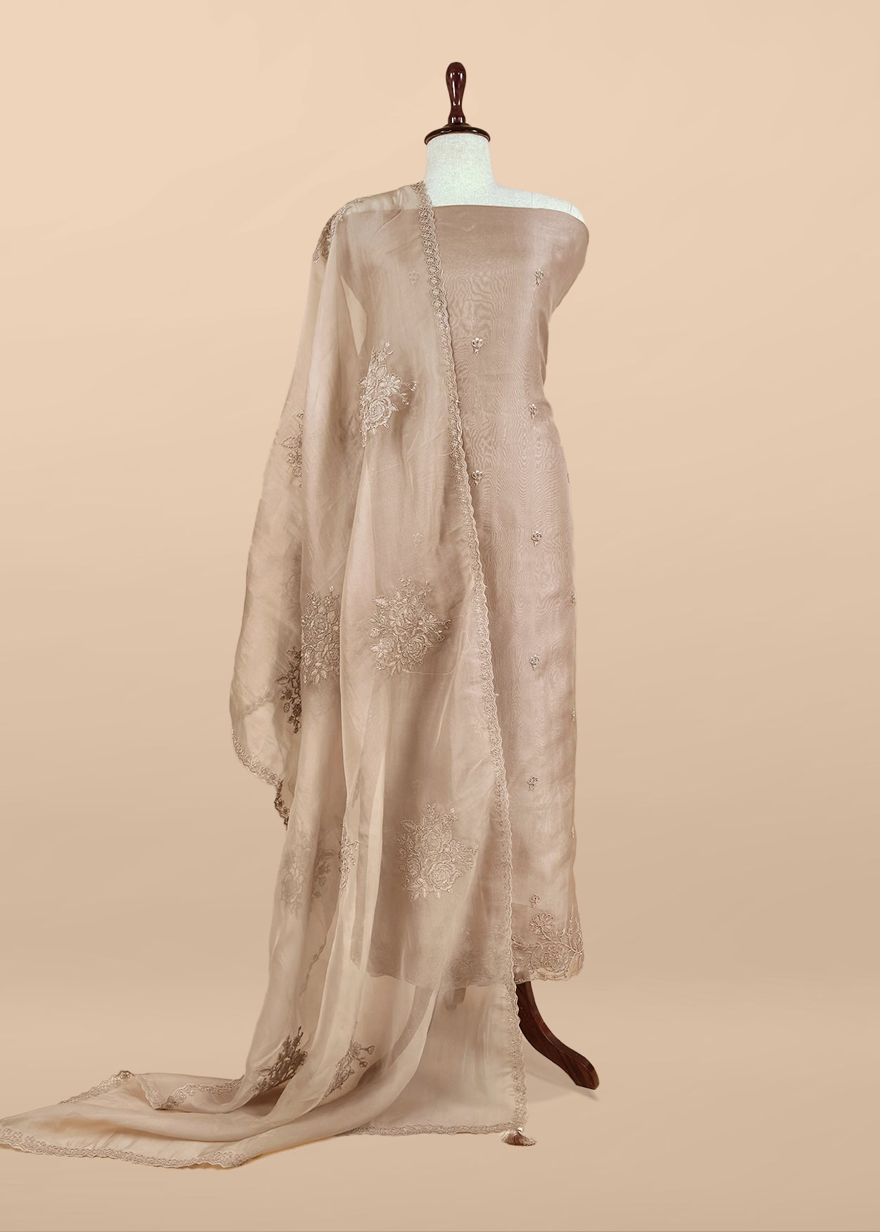 Premium quality kora silk unstitched suit with dupatta

