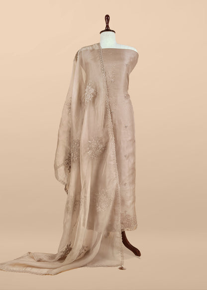 Premium quality kora silk unstitched suit with dupatta

