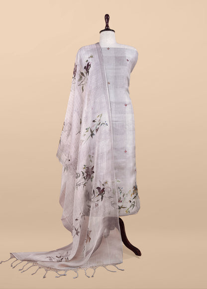 Premium quality kora silk unstitched suit with dupatta


