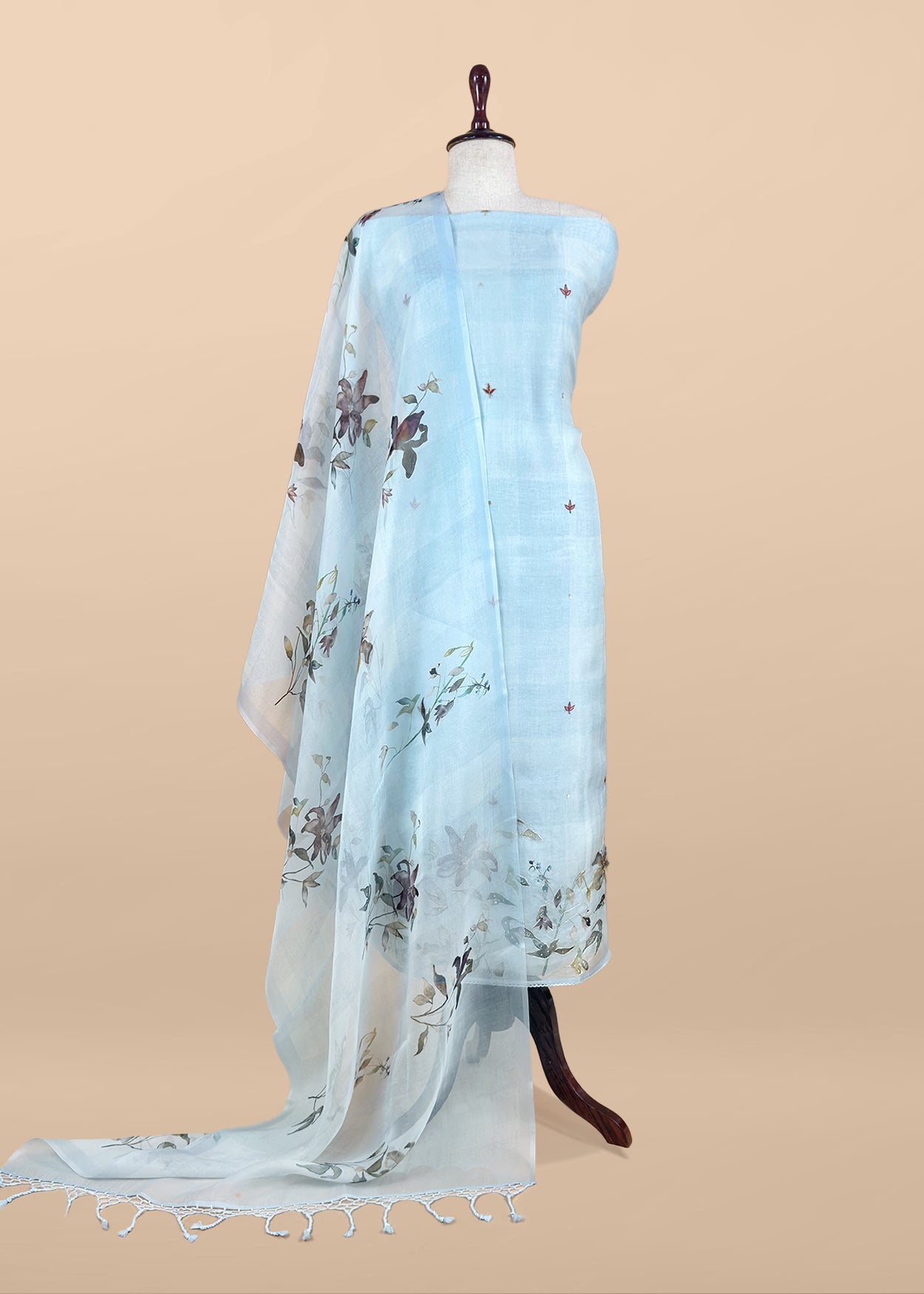 Premium quality kora silk unstitched suit with dupatta

