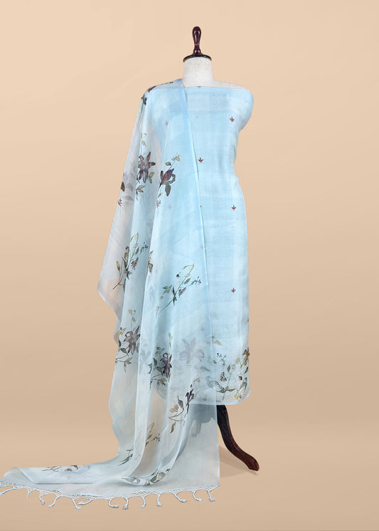 Premium quality kora silk unstitched suit with dupatta

