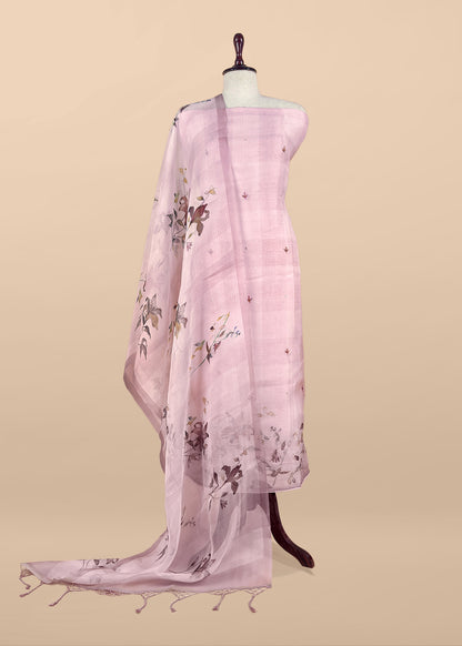 Premium quality kora silk unstitched suit with dupatta

