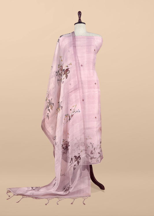 Premium quality kora silk unstitched suit with dupatta

