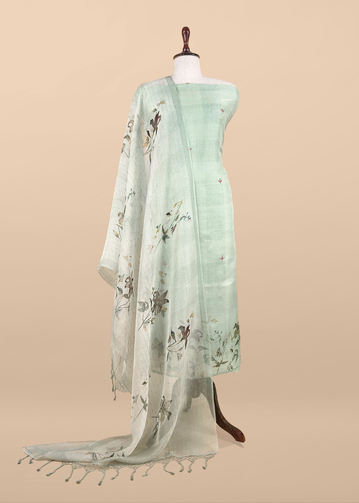 Premium quality kora silk unstitched suit with dupatta

