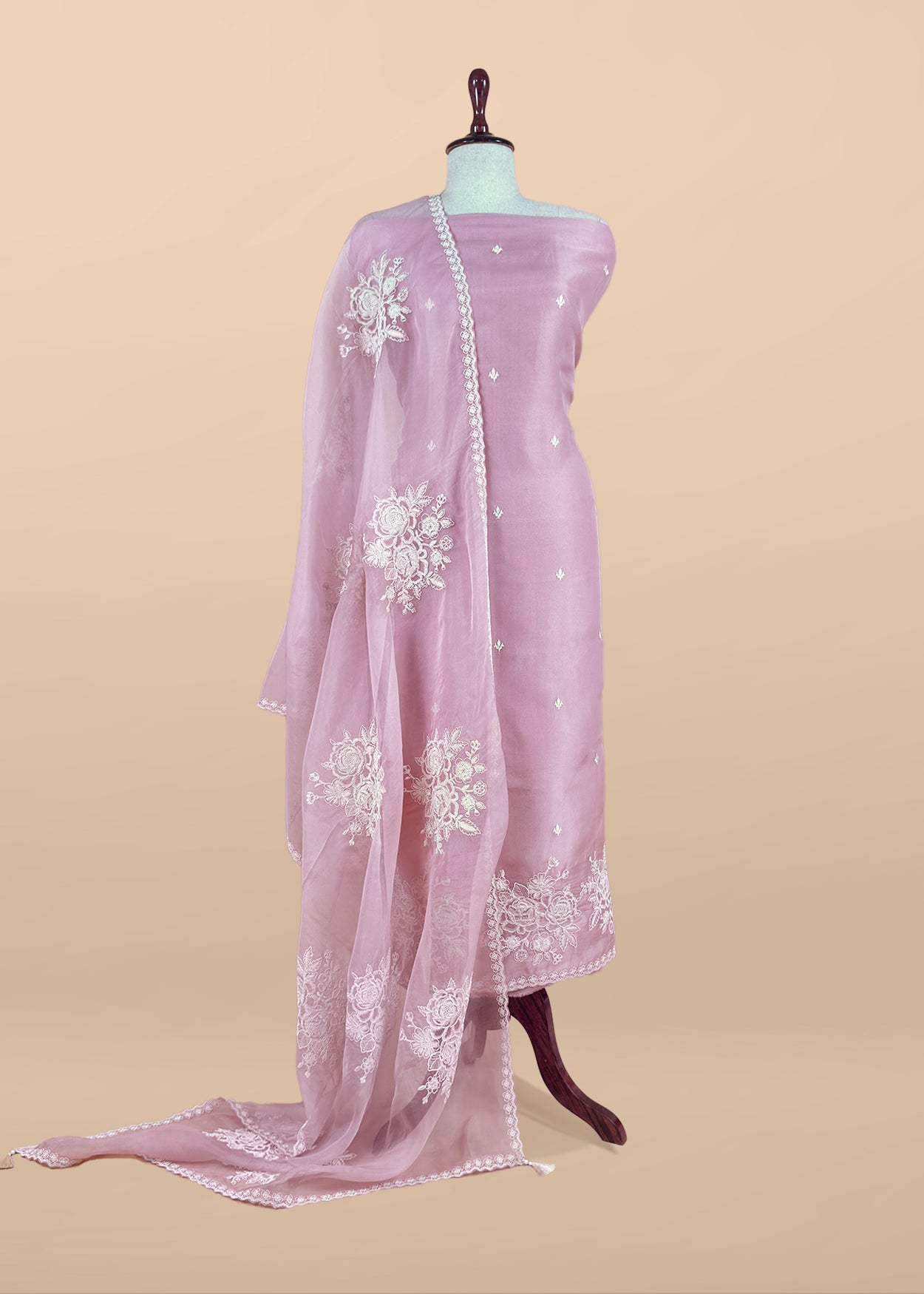 Premium quality kora silk unstitched suit with dupatta

