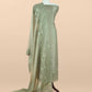Green Handloom Kora Silk Suit With Parsi Embroidery