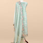Pastel Green Parsi Thread Embroidery Pure Organza Unstitched Suit With Dupatta