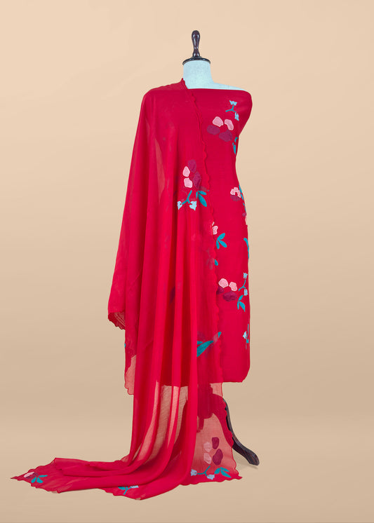 mulmul unstitched suit with dupatta

