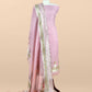 Grey Handloom Georgette Unstitched Suit Fabric With Kadwa Brocade Jaal Weaving