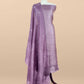 Lilac Handloom Tussar Silk Suit With Pitta Handwork