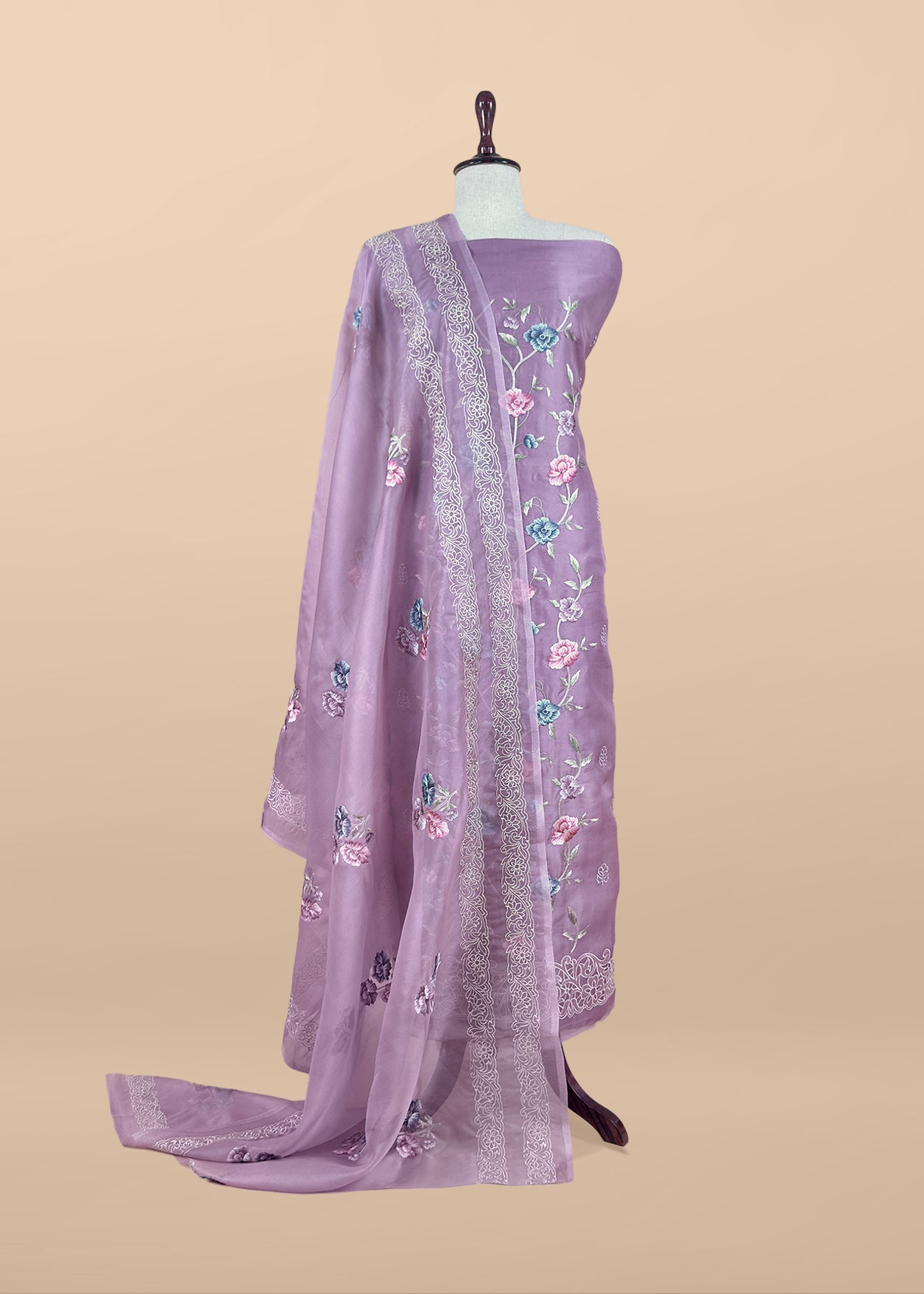 Premium quality kora silk unstitched suit with dupatta


