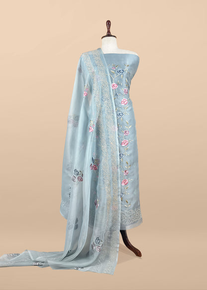 Premium quality kora silk unstitched suit with dupatta

