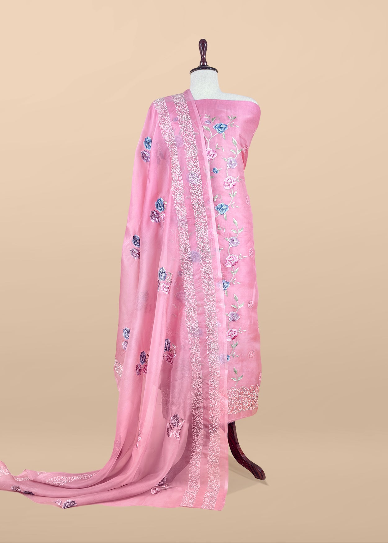 Premium quality kora silk unstitched suit with dupatta

