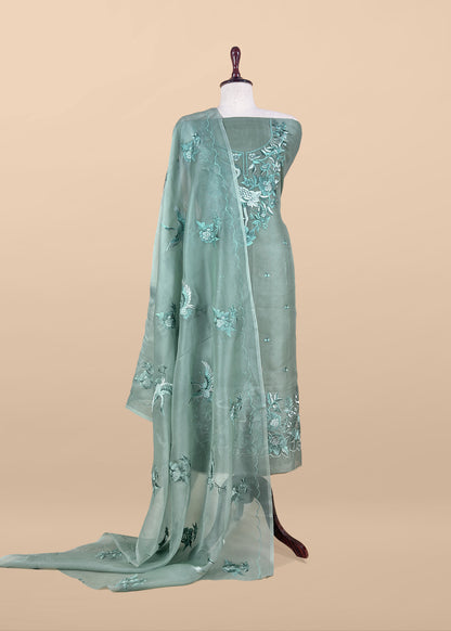 Shop designer kora silk suit for party and wedding celebration


