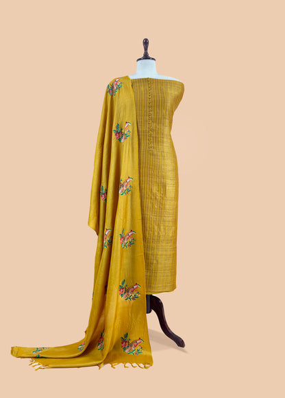 Tussar unstitched suit set at the best price