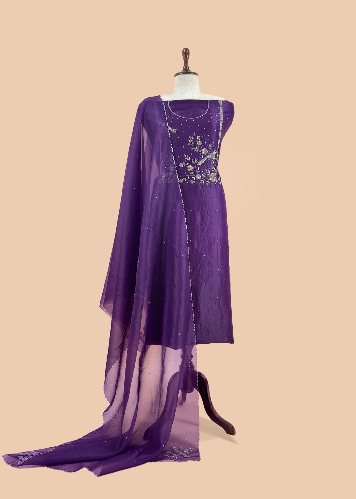 Shop designer kora silk suit for party and wedding celebration