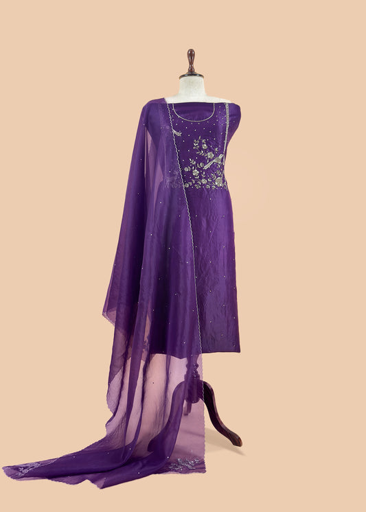 Shop designer kora silk suit for party and wedding celebration
