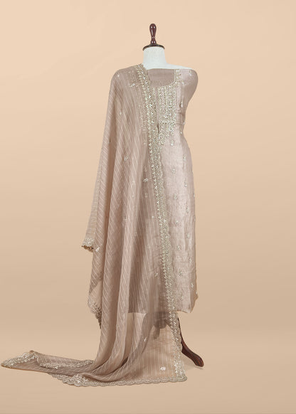 Festive wear pure crushed tissue silk suit fabric

