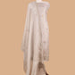 Grey Kora Silk Suit Fabric With Dori And Dabka Embroidery