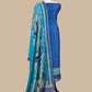 Blue Maheshwari Silk Suit With Pichwai Dupatta