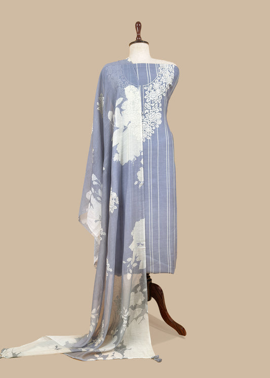 mulmul unstitched suit with dupatta

