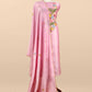 Pink Handloom Chanderi Silk With Floral Thread Embroidery