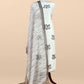 Dove White Pure Linen Suit With Tie-Dye Dupatta