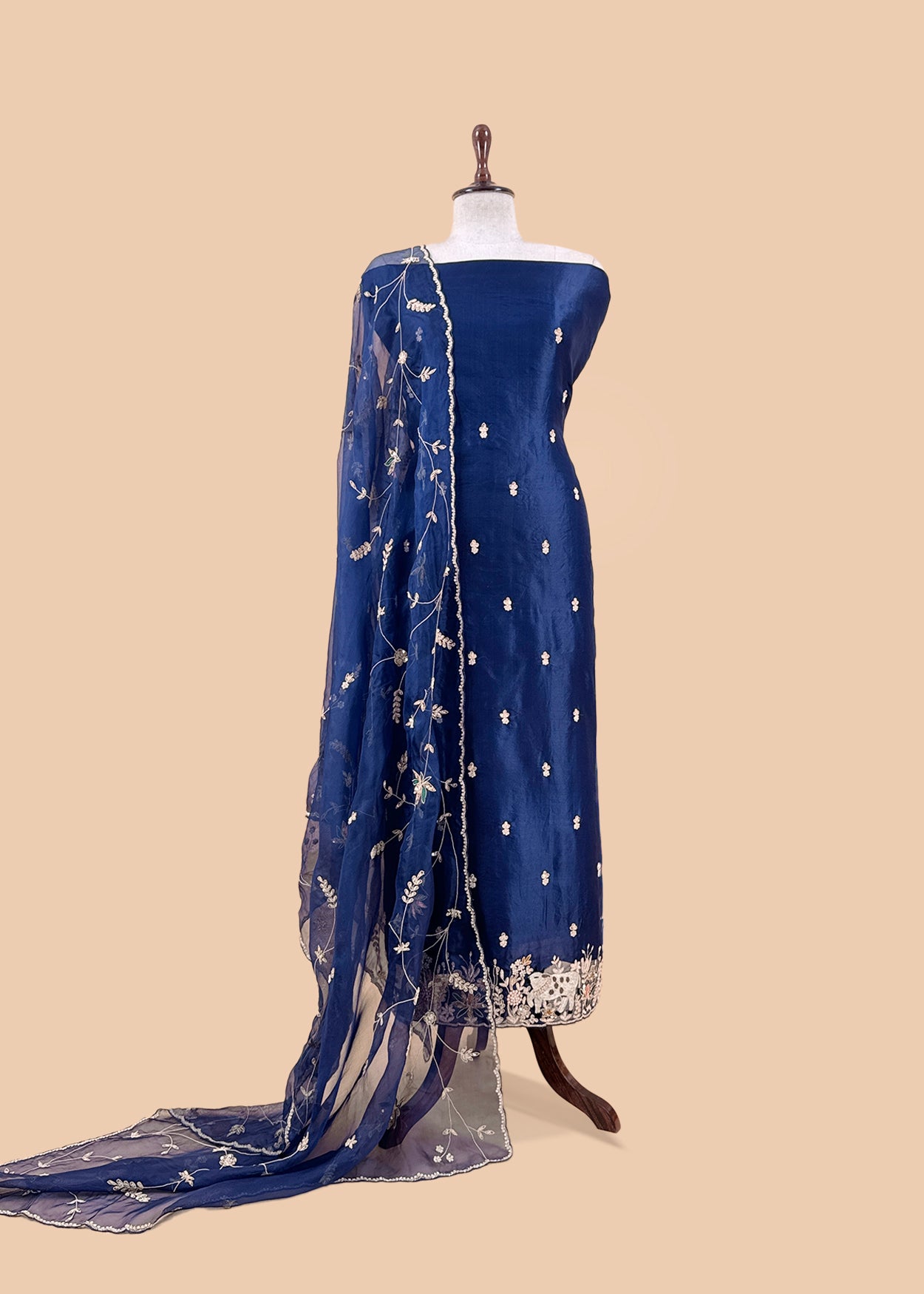 Shop designer kora silk suit for party and wedding celebration

