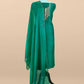 Luxe Emerald Green Dupion Silk Kurta and Kora Silk Dupatta With Handwork