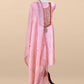 Luxe Baby Pink Dupion Silk Kurta and Kora Silk Dupatta With Handwork