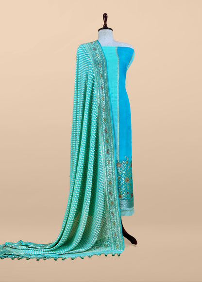 Banarasi Khaddi Georgette Suit for bridal trousseau

