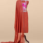 Brown And Rani Shaadi Handloom Mulmul Unstitched Suit Fabric With Handwork