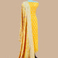 Luxe Yellow Khaddi Georgette Suit Fabric With Mughal Meenakari Weaving