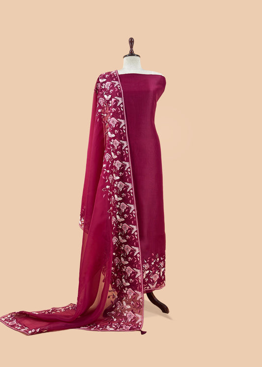 Shop designer kora silk suit for party and wedding celebration

