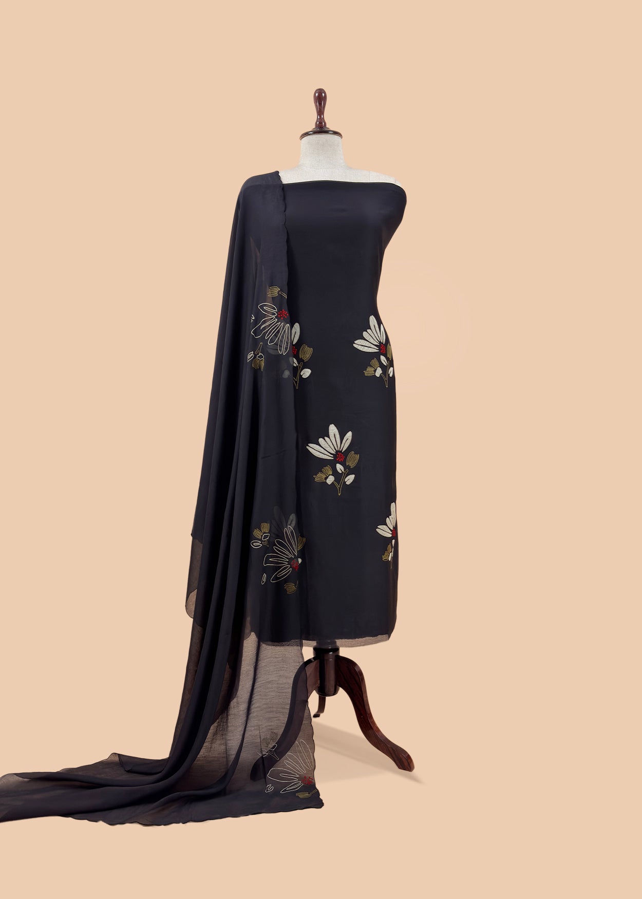 mulmul unstitched suit with dupatta

