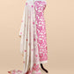 Beige And Pink Linen Chanderi Suit With Jamdani Weaving
