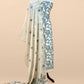 Beige And Turquoise Linen Chanderi Suit With Jamdani Weaving